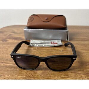 Ray-Ban Sunglasses RB2132 New Wayfarer Matte Black/Blue Gradient Grey Lens 55mm